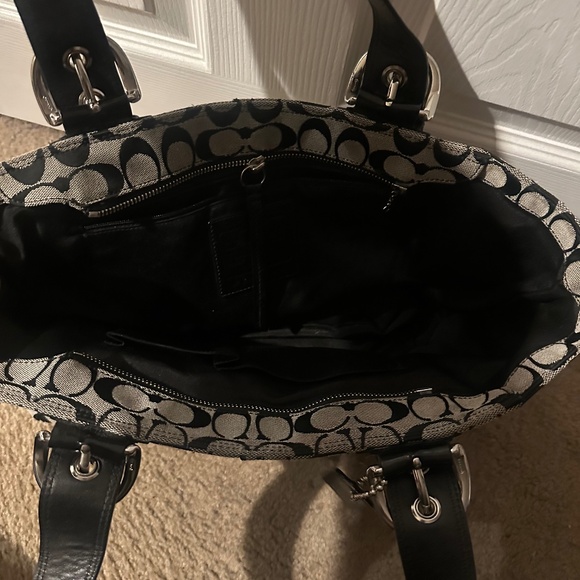 Coach Black and Gray Signature Tote - Picture 2 of 4